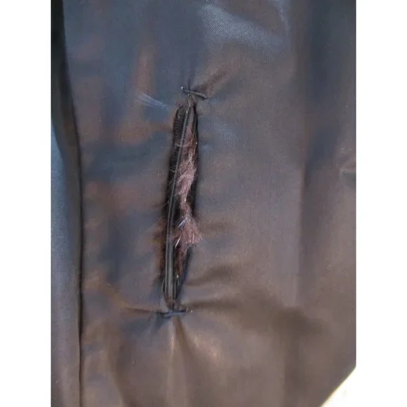 VINTAGE DYED FULL LENGTH BLACK BROWN RANCH MINK BY LLOYDS MEDIUM LINED